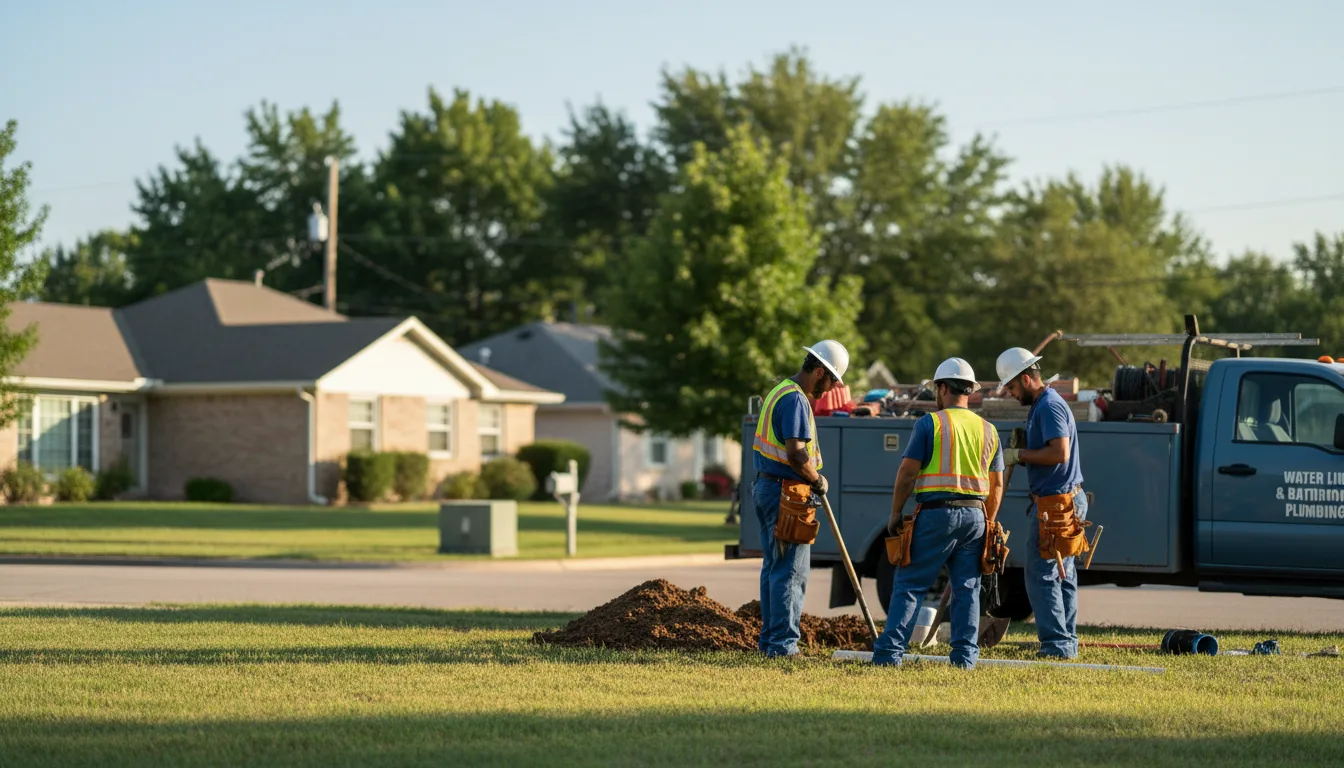 Residential water line and bathroom plumbing service in Baldwin, IA